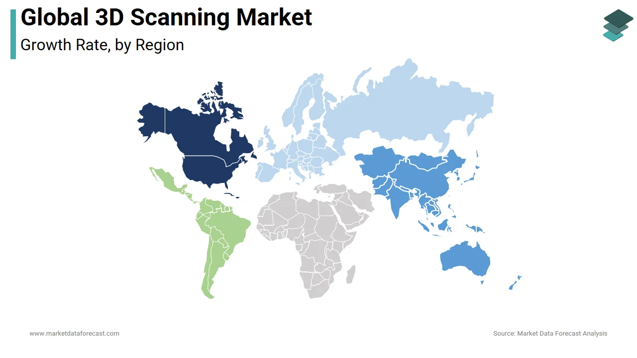 The Asia Pacific held the highest share of the global 3D scanning market in 2024.