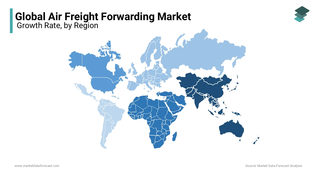 Asia-Pacific dominated the Global Air Freight Forwarding Market with an estimated share of 40.5% in 2024.