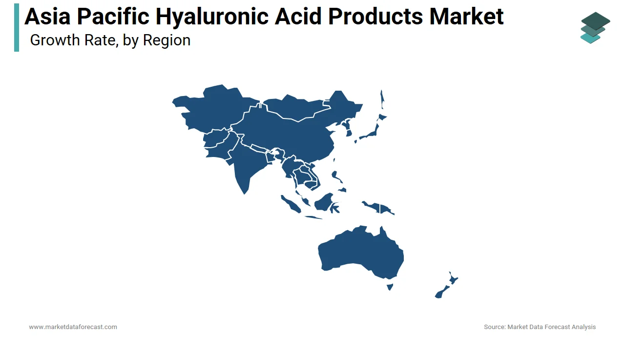 In 2024, Asia Pacific held a significant share of the hyaluronic acid products market.