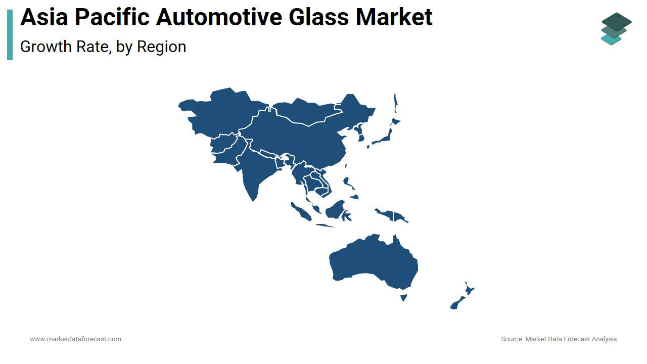 China dominated the Asia Pacific automotive glass market by holding a market share of 40.7%