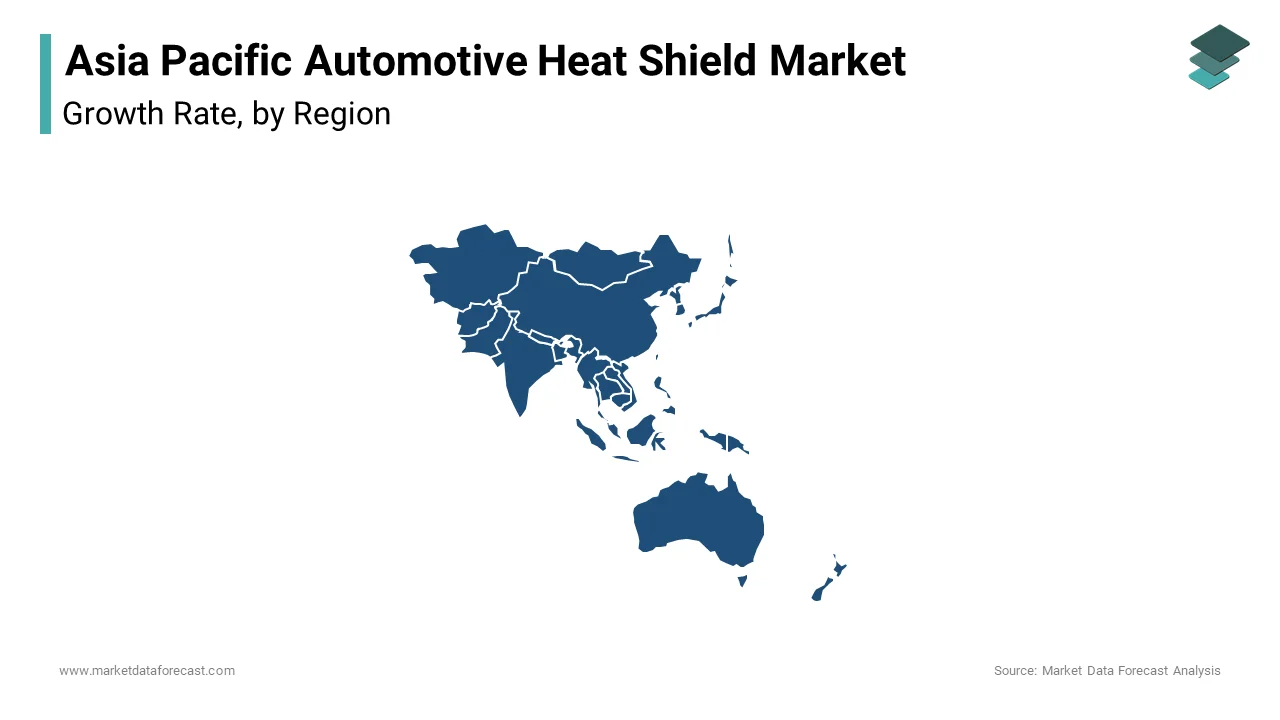 China accounted for the largest share of the Asia-Pacific automotive heat shield market in 2024, representing 38.8% of total demand.