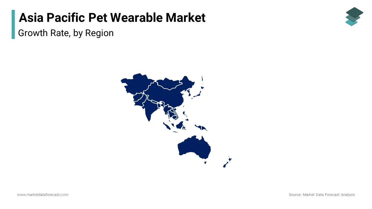 China led the Asia Pacific pet wearable market in 2024, capturing 28.82% of the total market share.