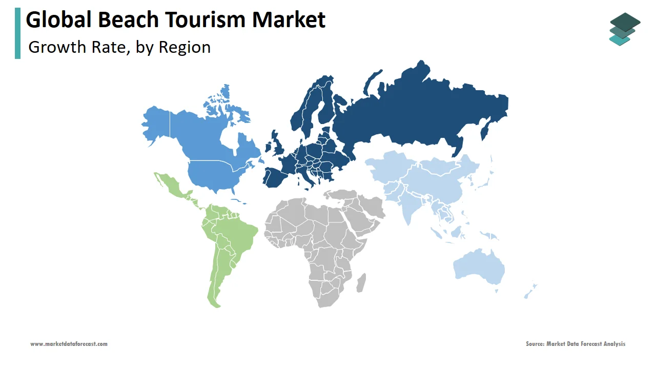 In 2024, Europe emerged as the leading region in the beach tourism market.