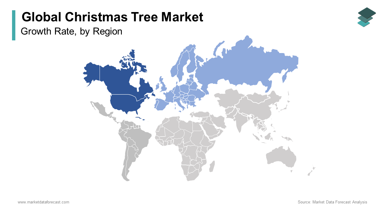 North America was the largest contributor in the global Christmas tree market with 40.4% of the share in 2024