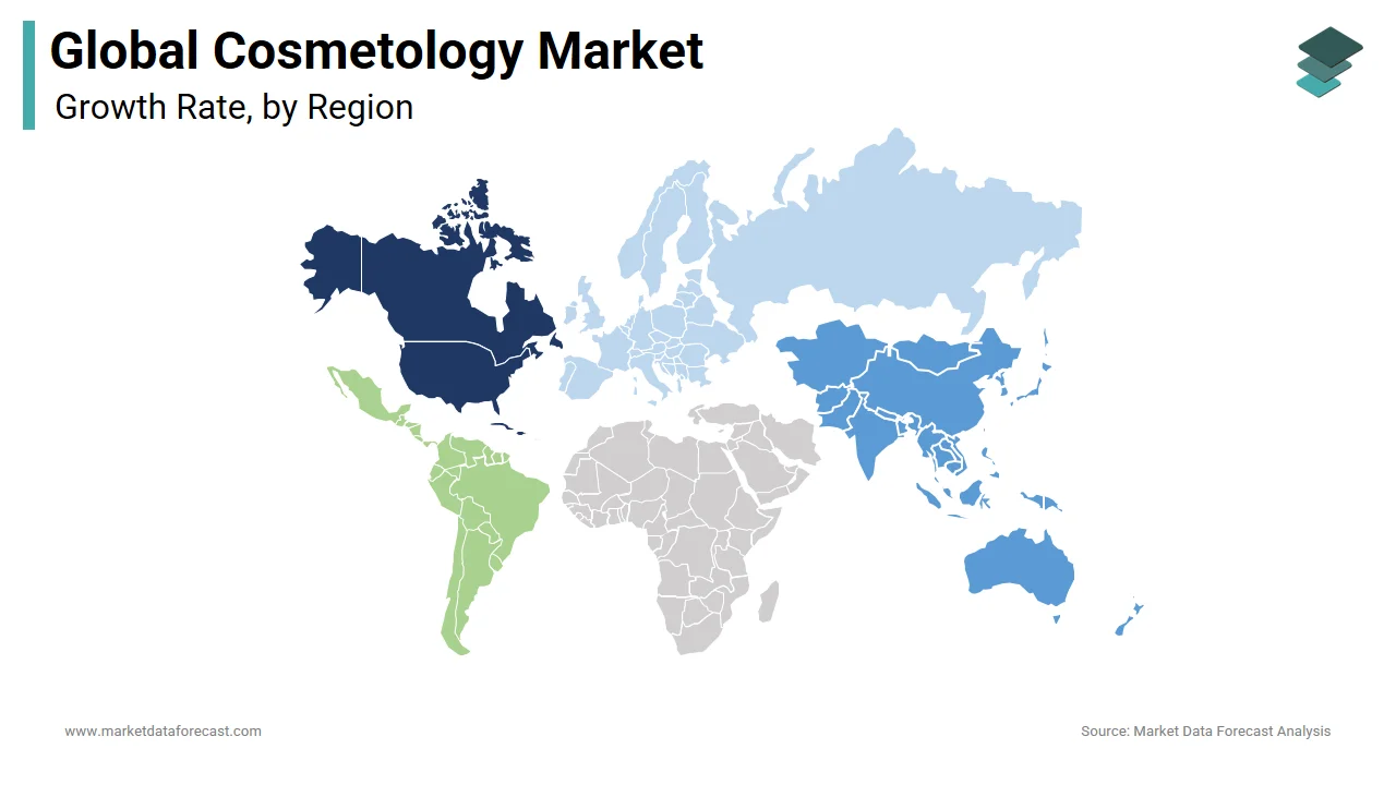 The North America region is expected to dominate the cosmetology market in 2024.