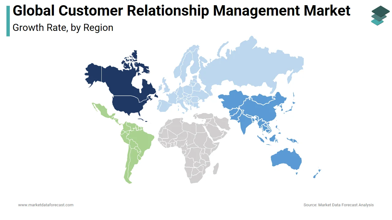 North America held a significant share of the customer relationship management market in 2024.