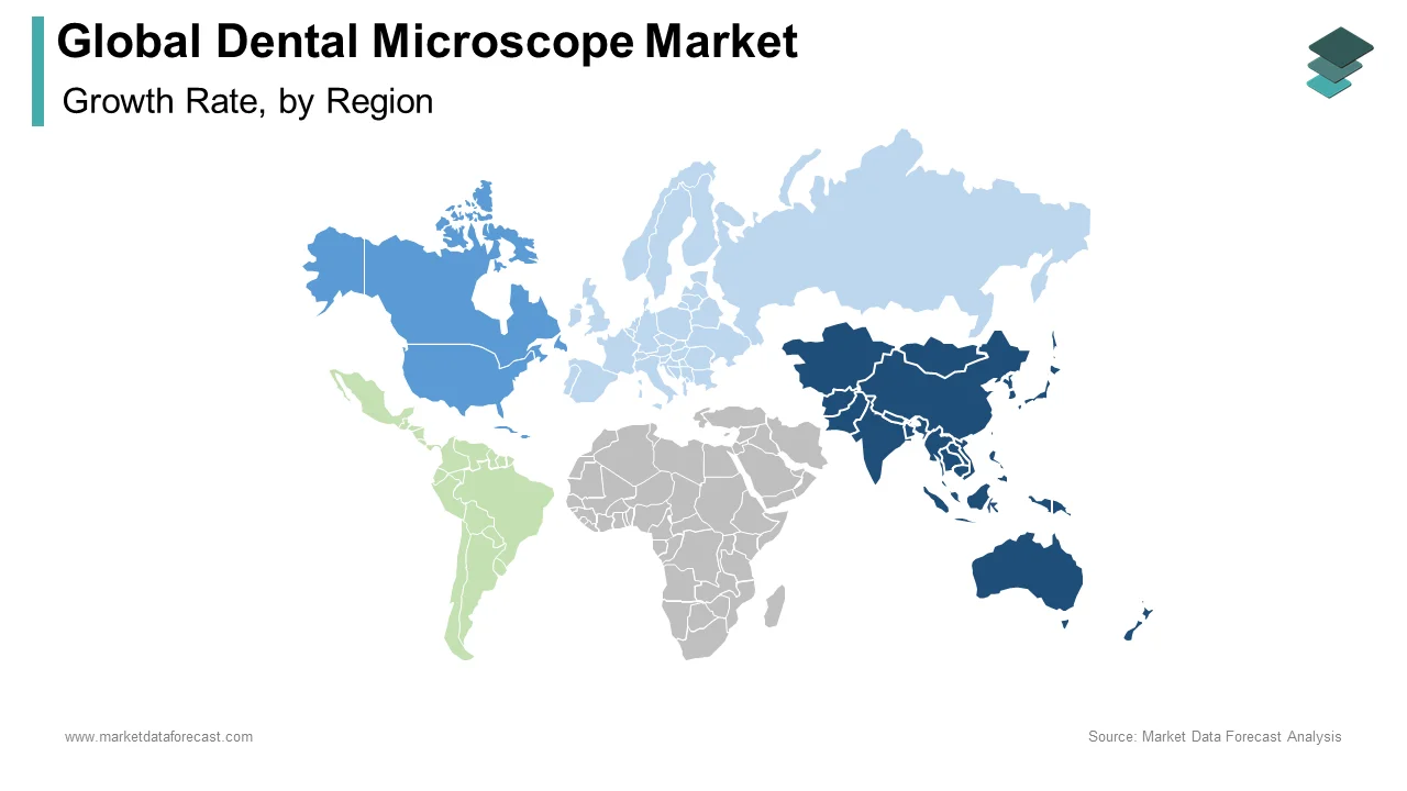 The Asia Pacific had the largest share of the global dental microscope market in 2024.