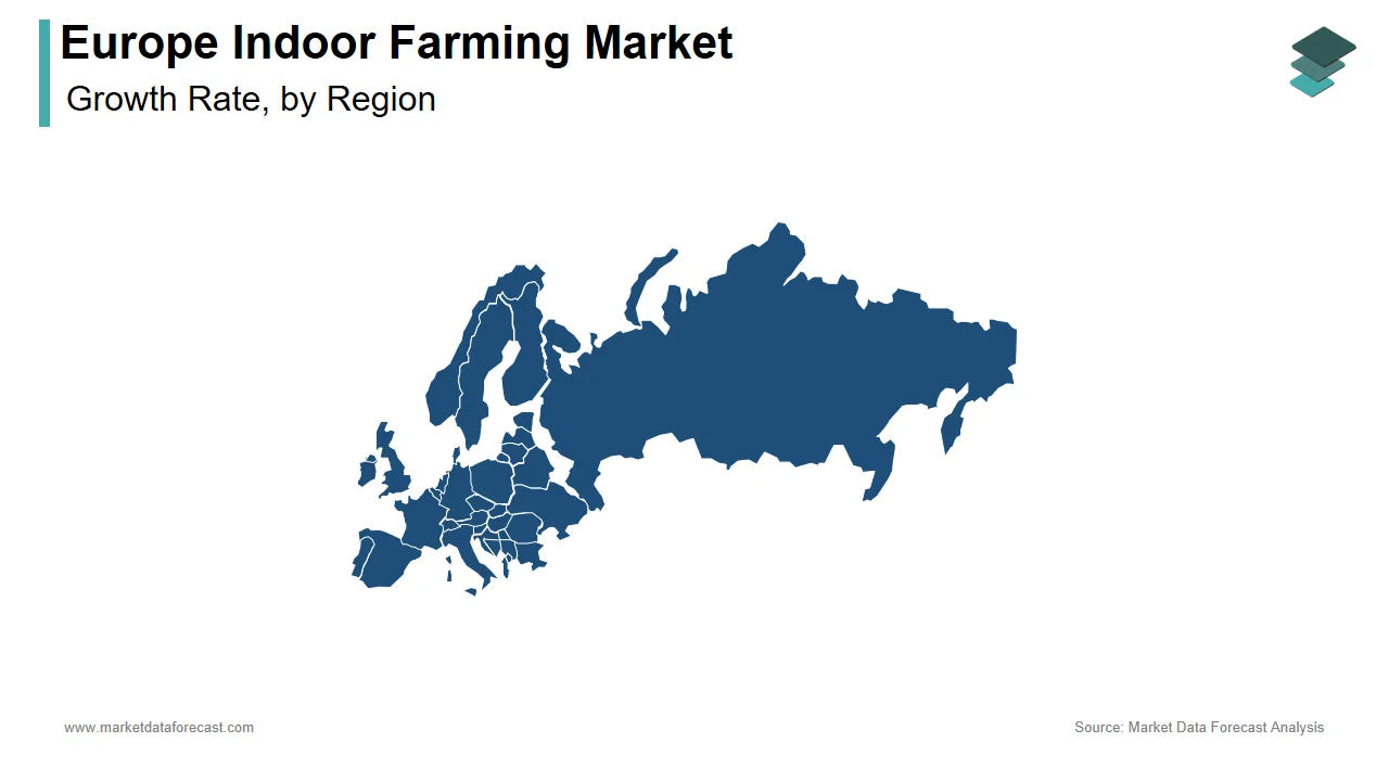 The Netherlands held a major share of the European indoor farming market in 2024.