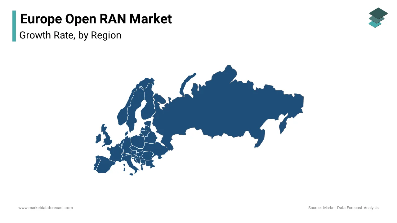 Germany led the Europe Open RAN market in 2024, holding a 22.2% share.