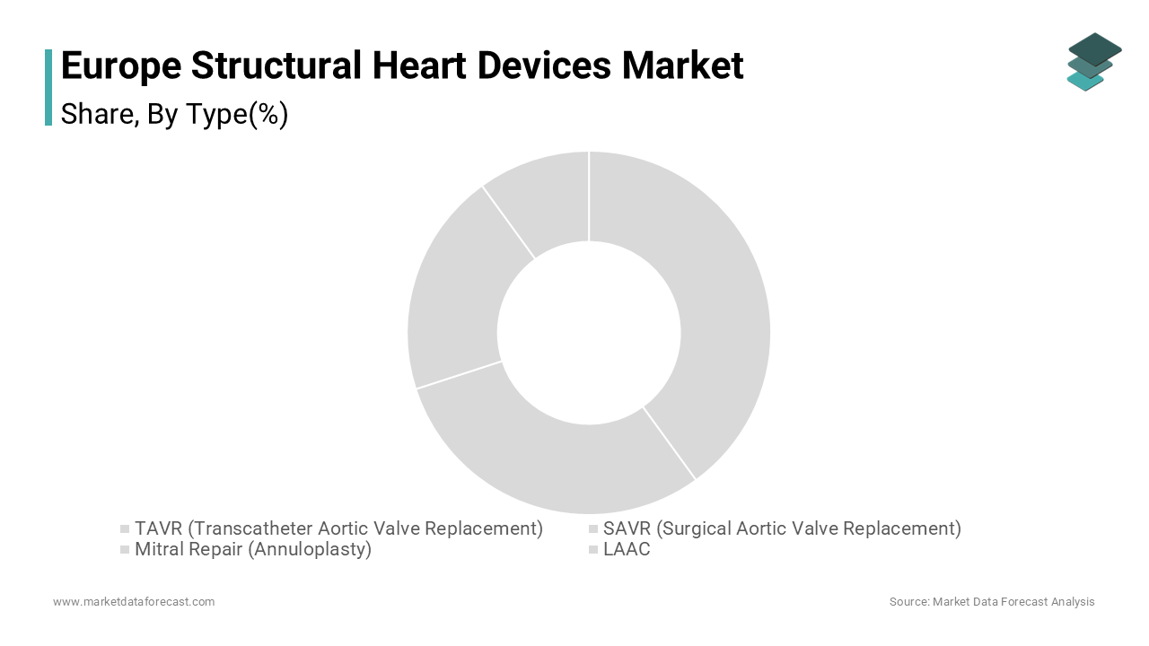 The Transcatheter Aortic Valve Replacement (TAVR) segment was the largest