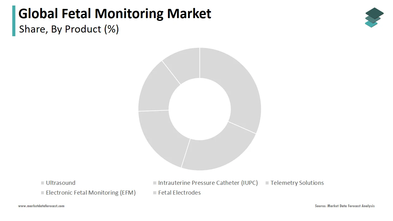 The ultrasound segment played a crucial role in the fetal monitoring market in 2024.