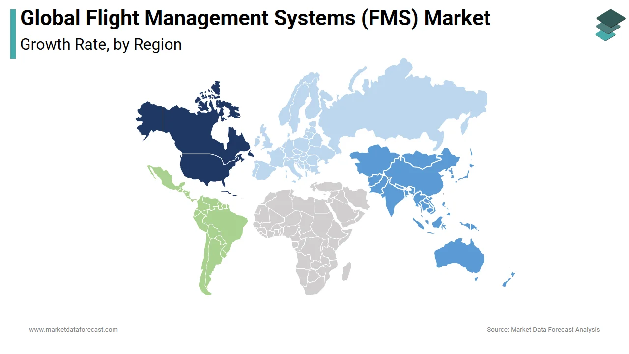 The North America region holds the largest share of the flight management systems market in 2024.
