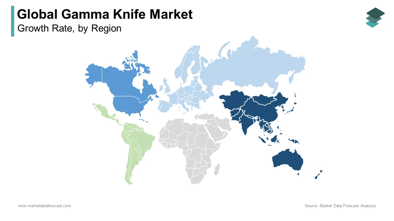 In 2024, Asia Pacific was a dominant region in the global gamma knife market.