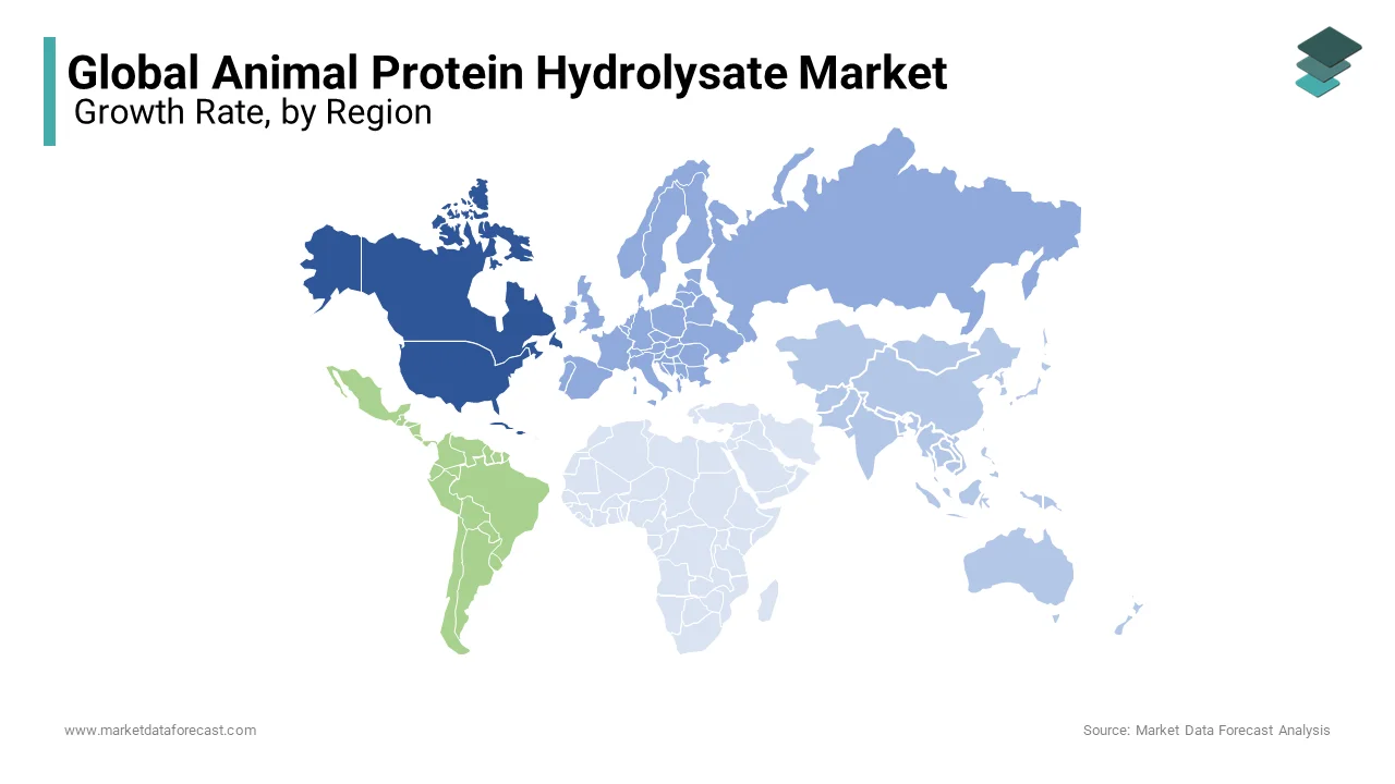 North America was the top performer in the global animal protein hydrolysate market with a 36.2% of share in 2024