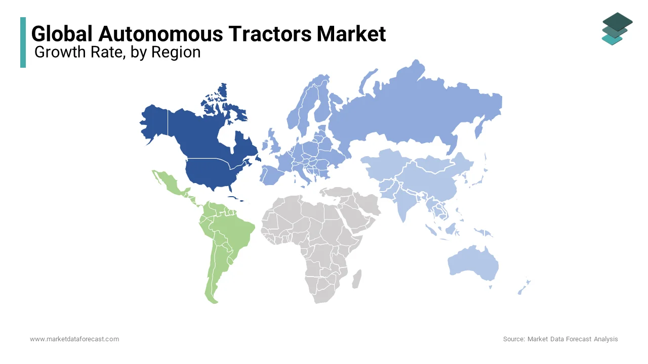 North America was the top performer in the global autonomous tractors market and accounted for 38.4% in 2024