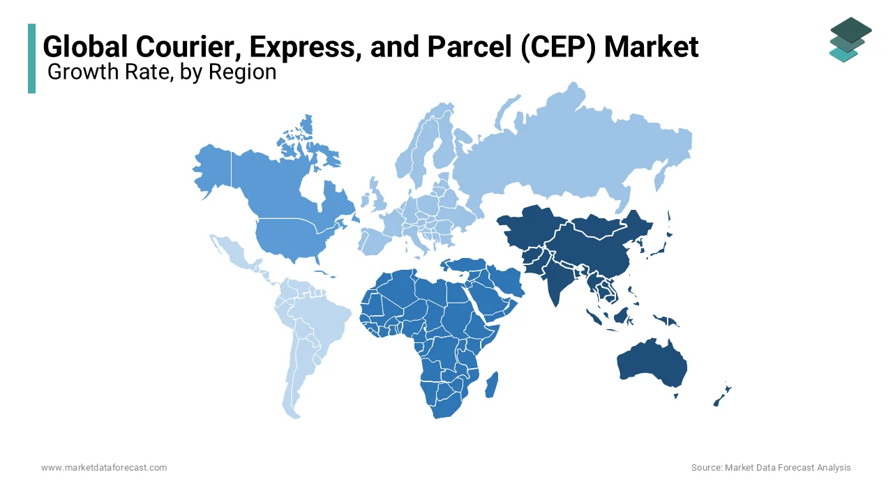 The Asia-Pacific led the global courier, express, and parcel market and accounted for 40.4% of the share in 2024.