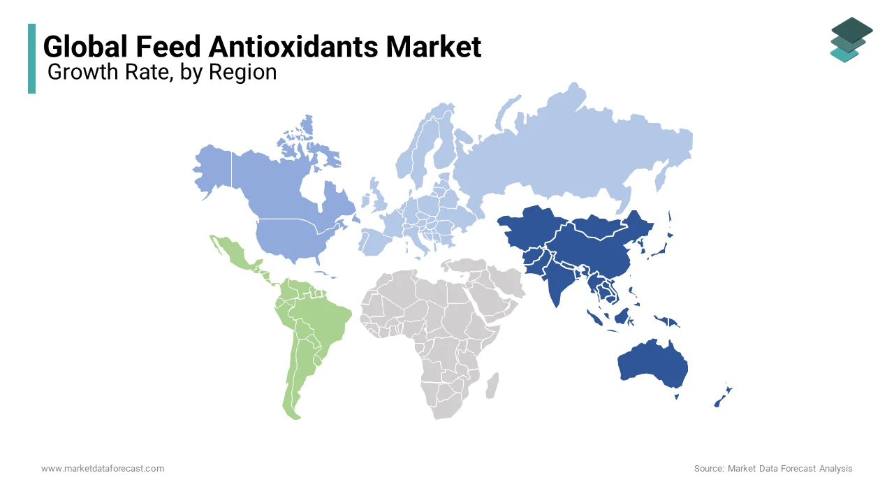 Based on region, Asia Pacific dominated the global feed antioxidants market in 2024