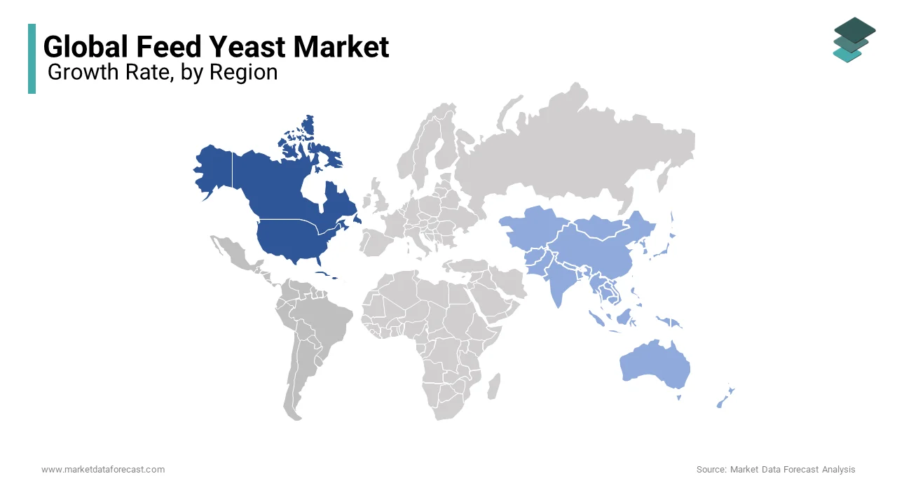 North America is expected to hold a notable share in the global feed yeast market during the projected period