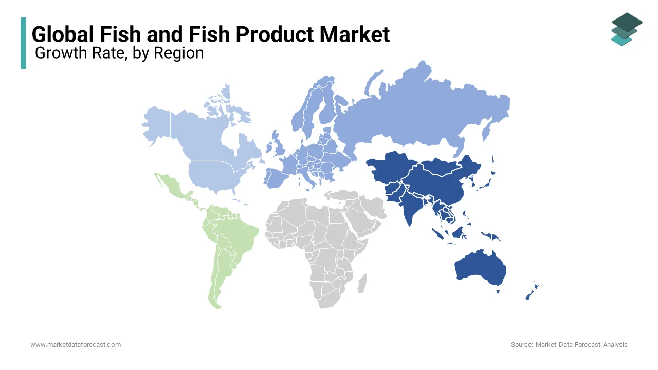 Based on region, Asia-Pacific dominated the global fish and fish products market in 2024