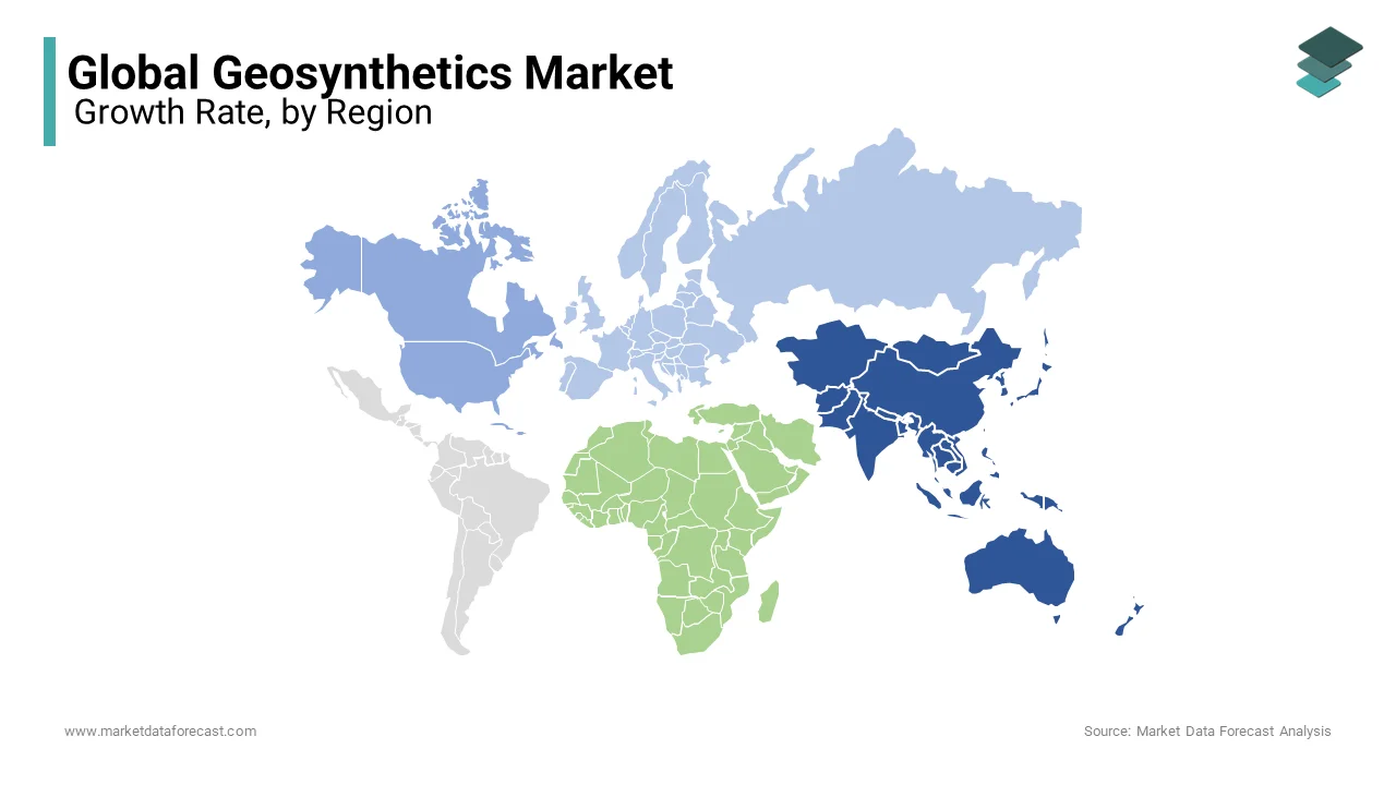 Asia Pacific was the top performer in the global geosynthetics market with a 37.3% of share in 2024.
