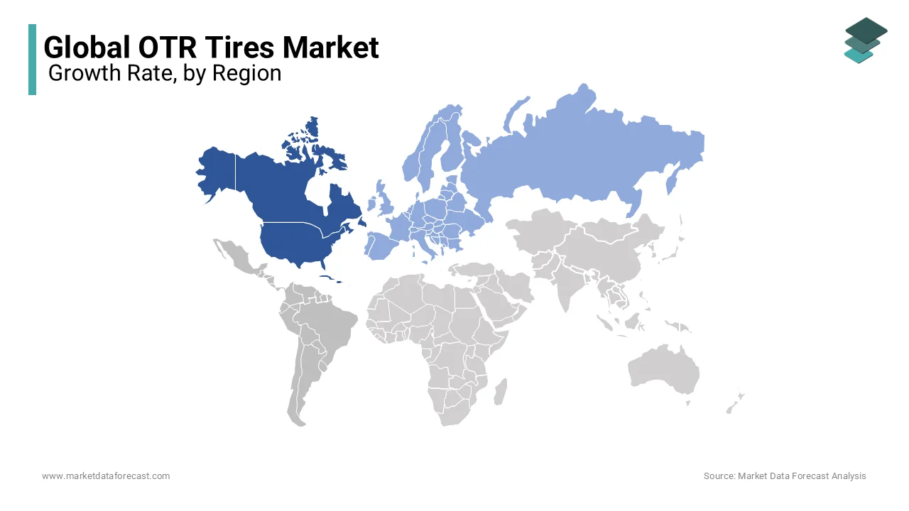 North America was the leading region in the OTR tires market in 2024