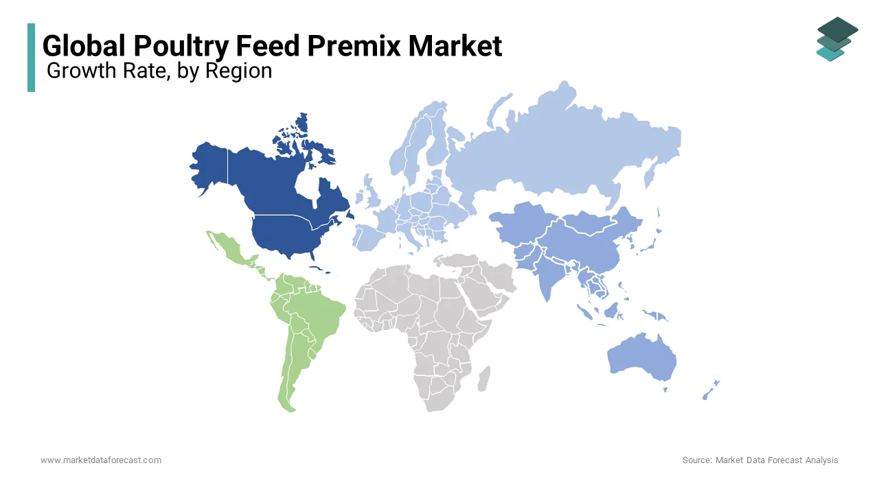 North America is most dominating in the poultry feed premix market in 2024