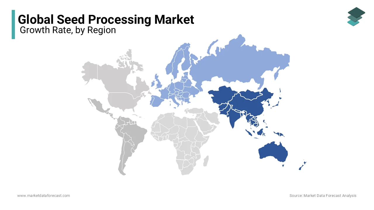 The Asia Pacific seed processing market is estimated to be the fastest-growing region in 2024