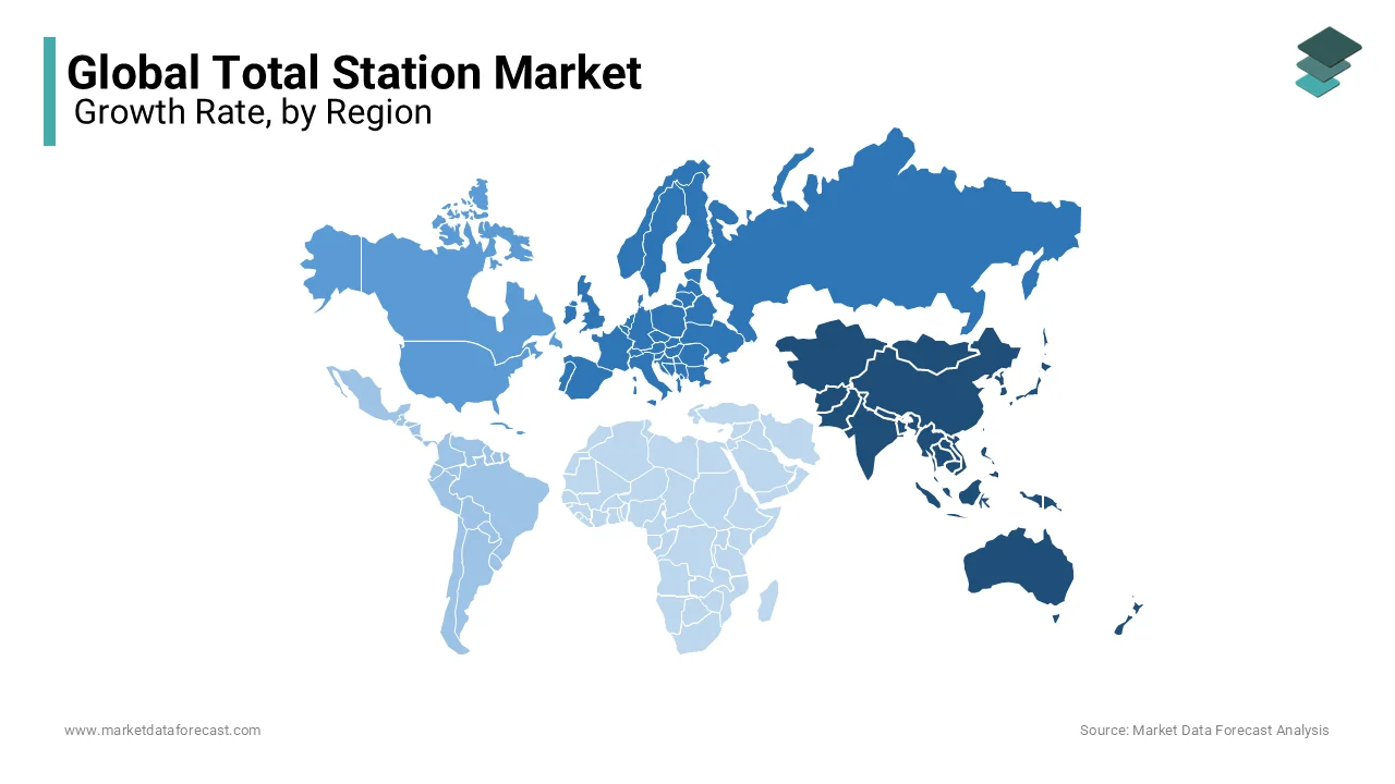 Growing population and rising urbanization drive the Asia Pacific Total Station Market. 