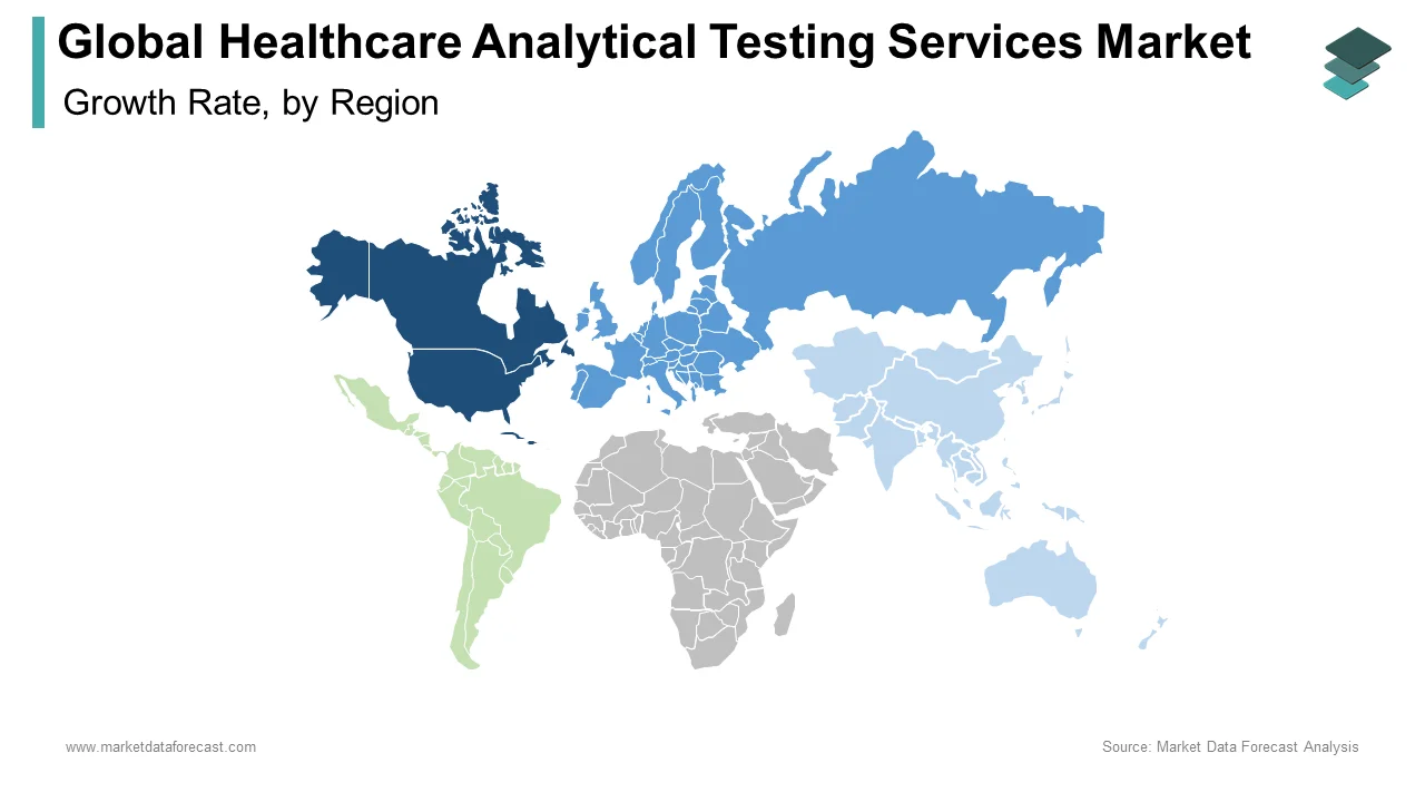 North America dominated the healthcare analytical testing services market in 2024.