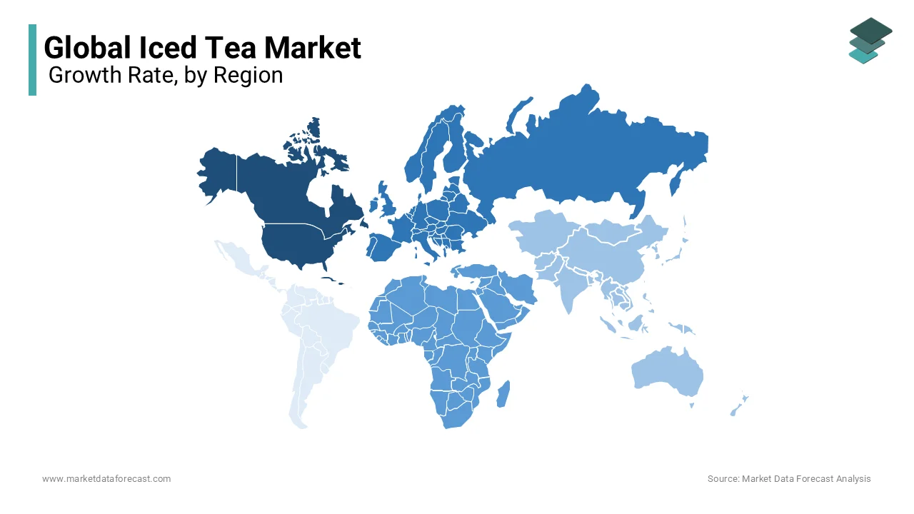In 2024, North America has been the leading region in the iced tea market