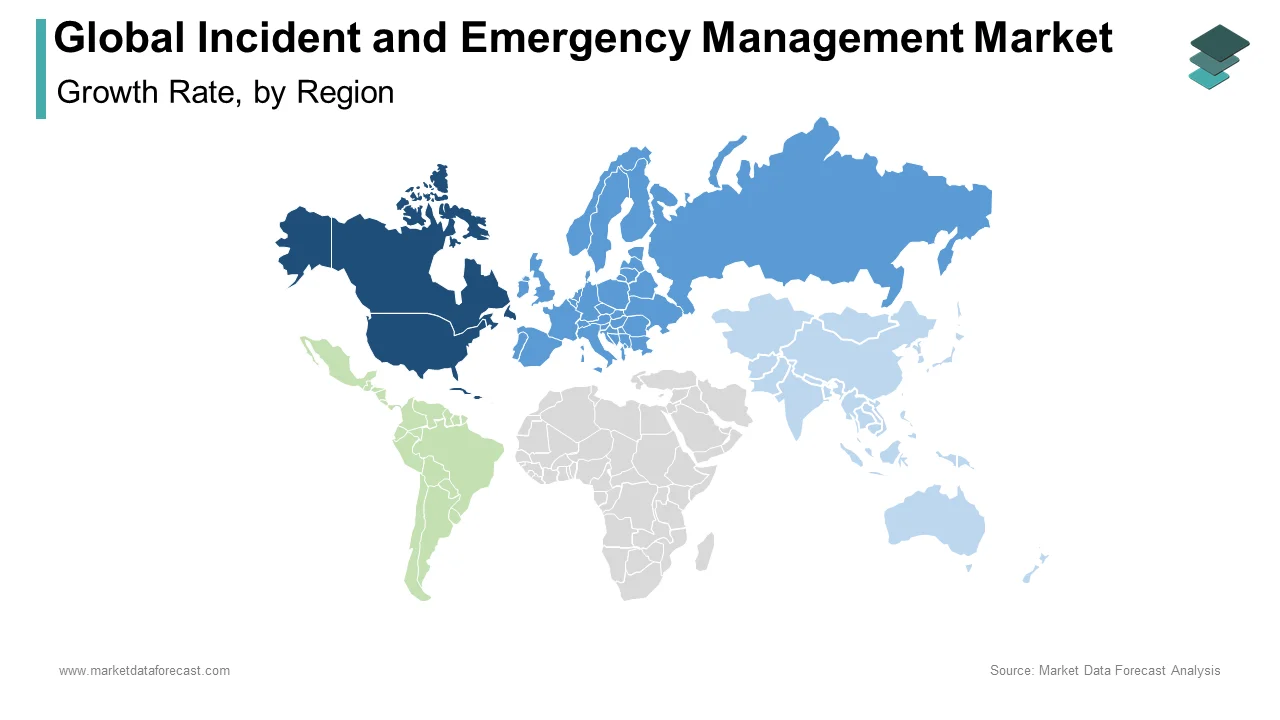 North America held the largest share of the incident and emergency management market in 2024.