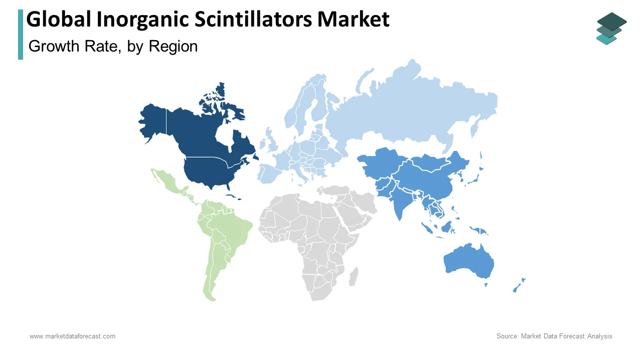 North America held the largest share of the global inorganic scintillators market in 2024.