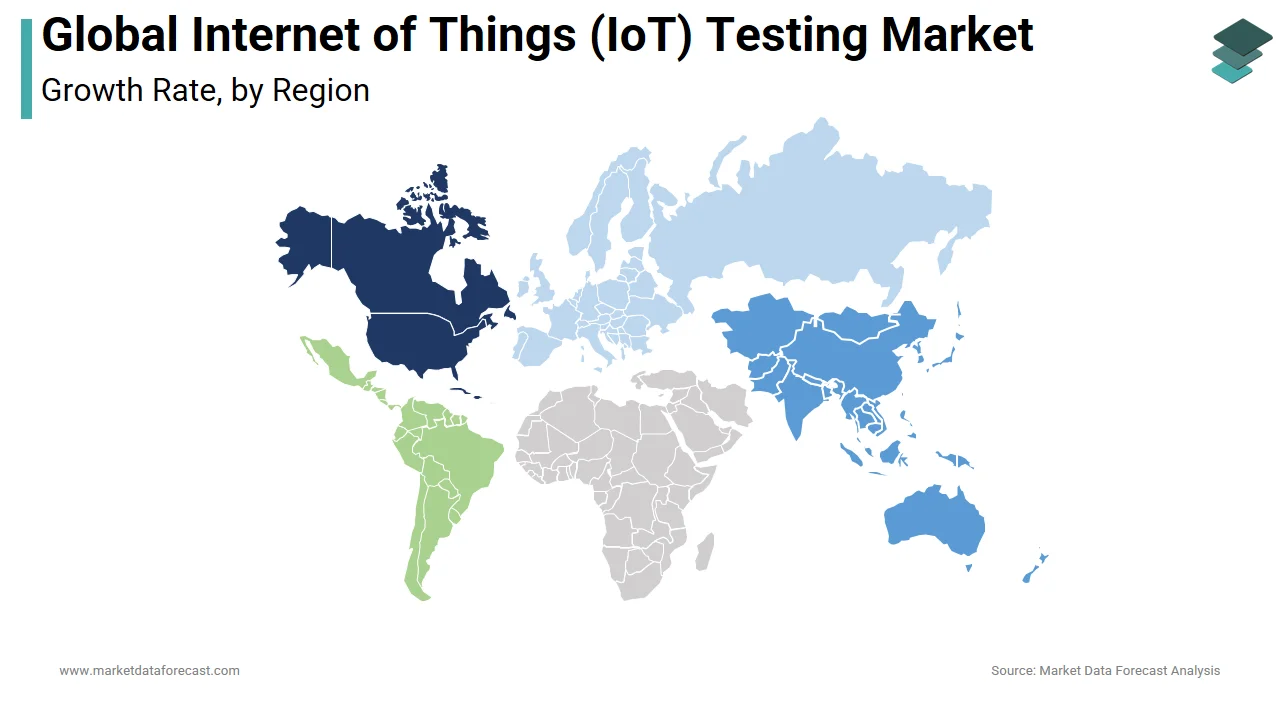 The North America region holds a major share of the Internet of Things (IoT) testing market in 2024