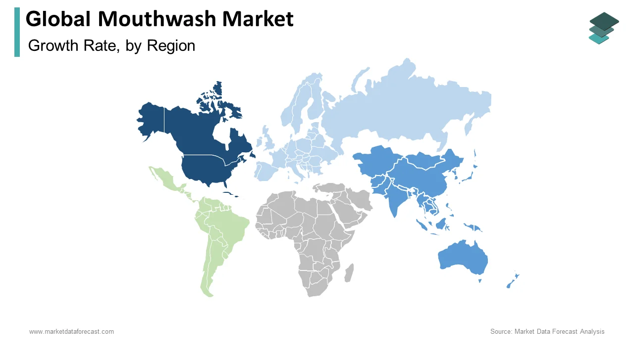 North America is expected to have a dominant share of the global mouthwash market in 2024.