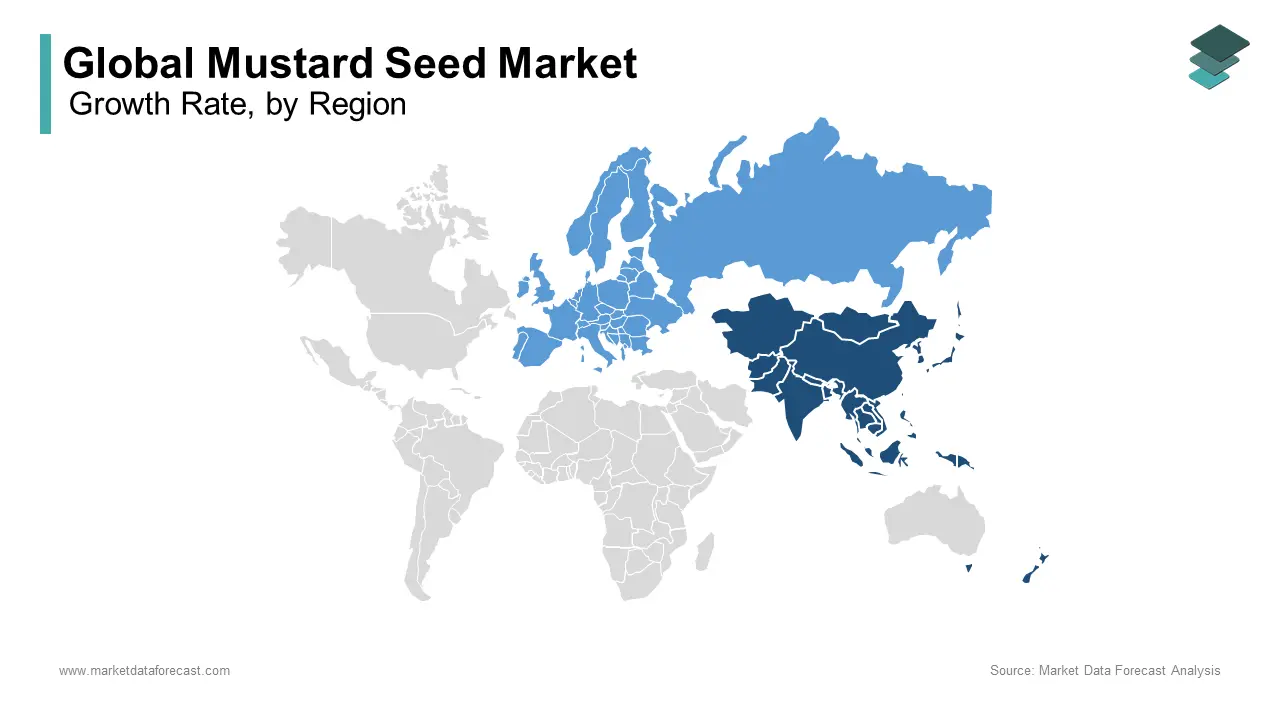 Asia-Pacific region held the largest share of the global mustard seed market in 2024 due to the large-scale cultivation