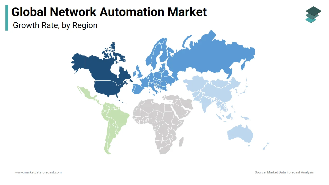 North America was the top performer in the network automation market with 35.4% of share in 2024