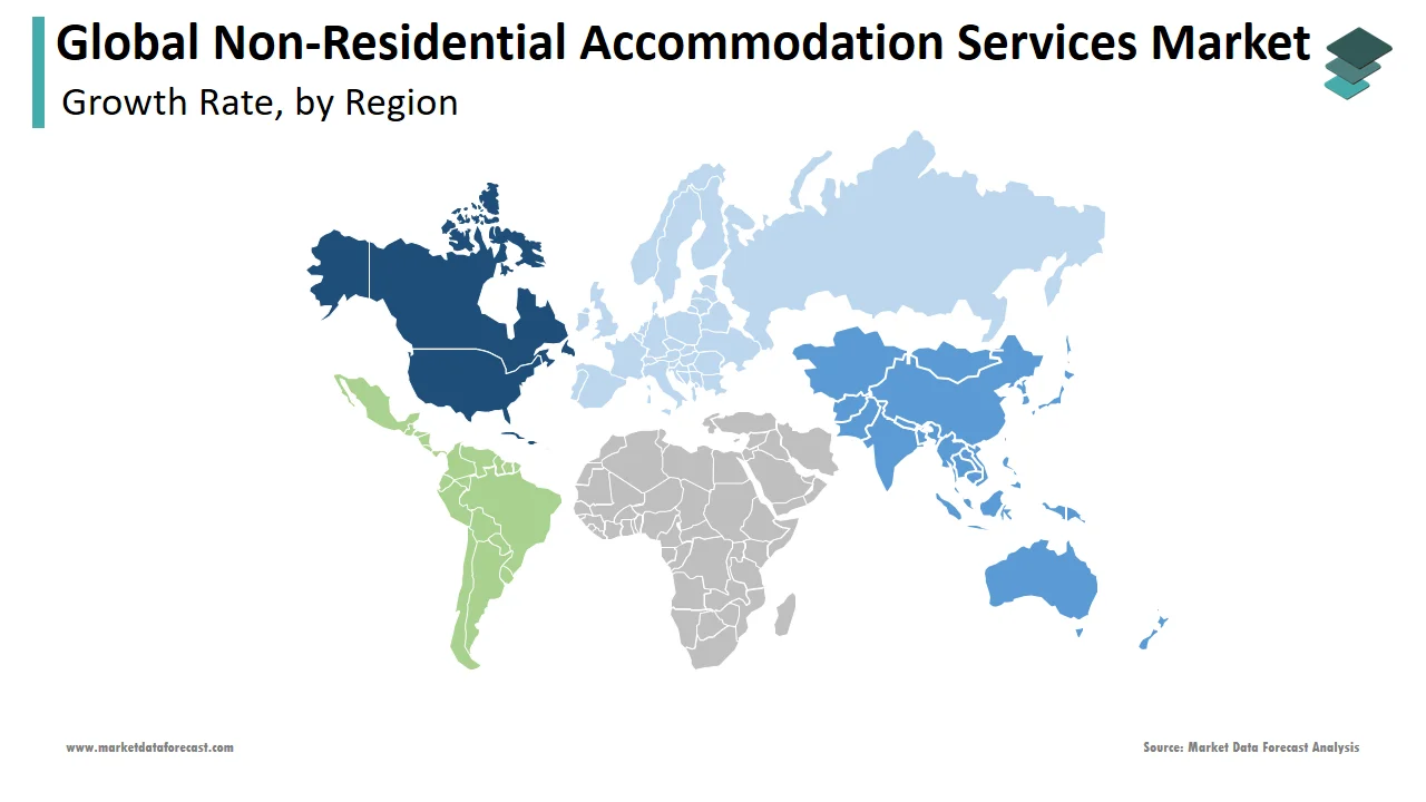 North America emerged as a key region in the non-residential accommodation services market in 2024.