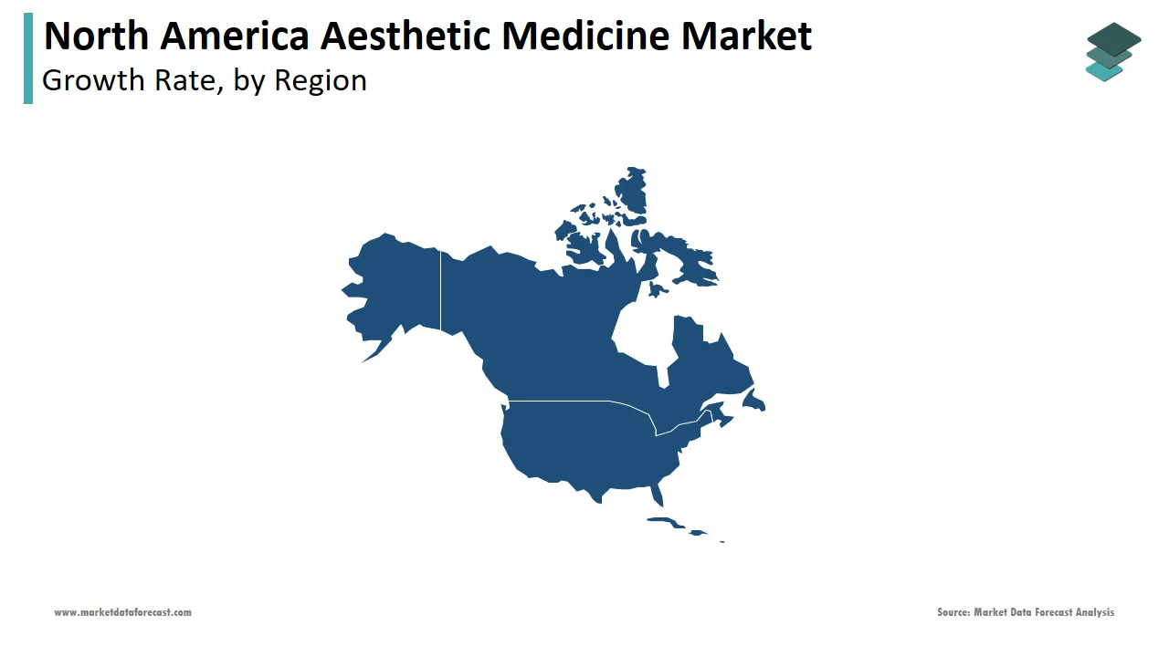 The United States held the largest share of the North America aesthetic medicine market in 2024.