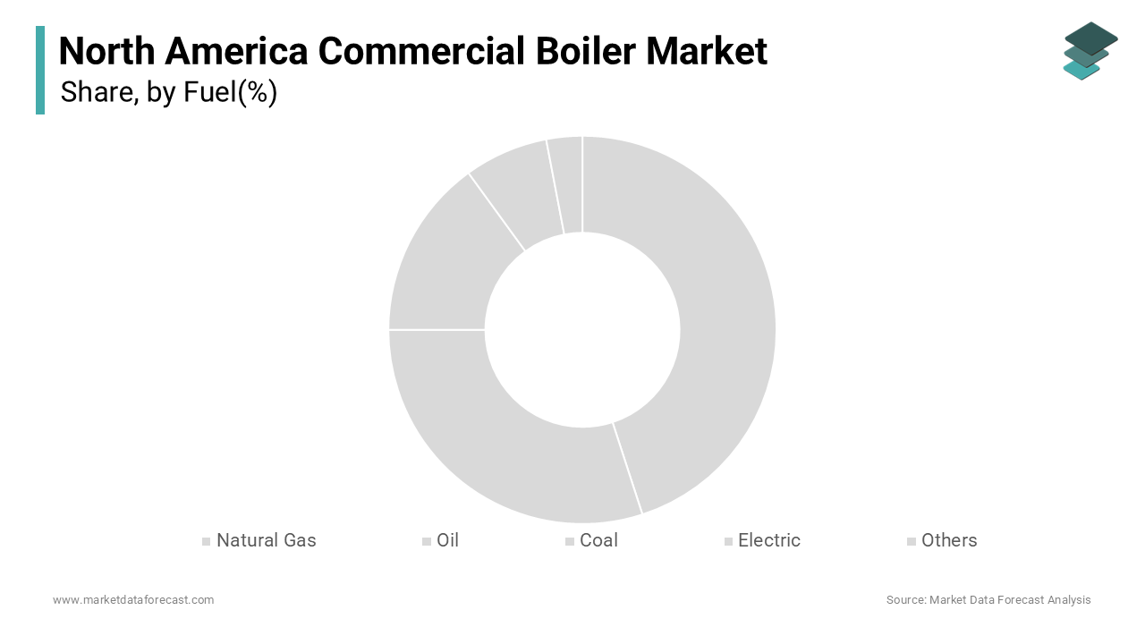 The natural gas segment dominated the North America commercial boiler market share in 2024