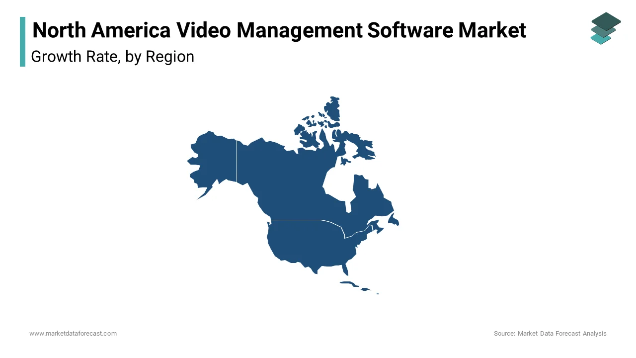 In 2024, the United States held the largest share of the North American video management software market, accounting for 75.6%.