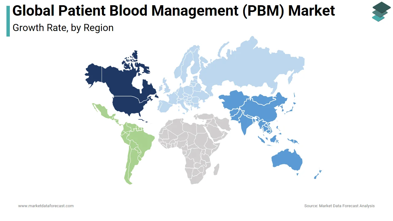 The North America region dominated the patient blood management (PBM) market share in 2024.