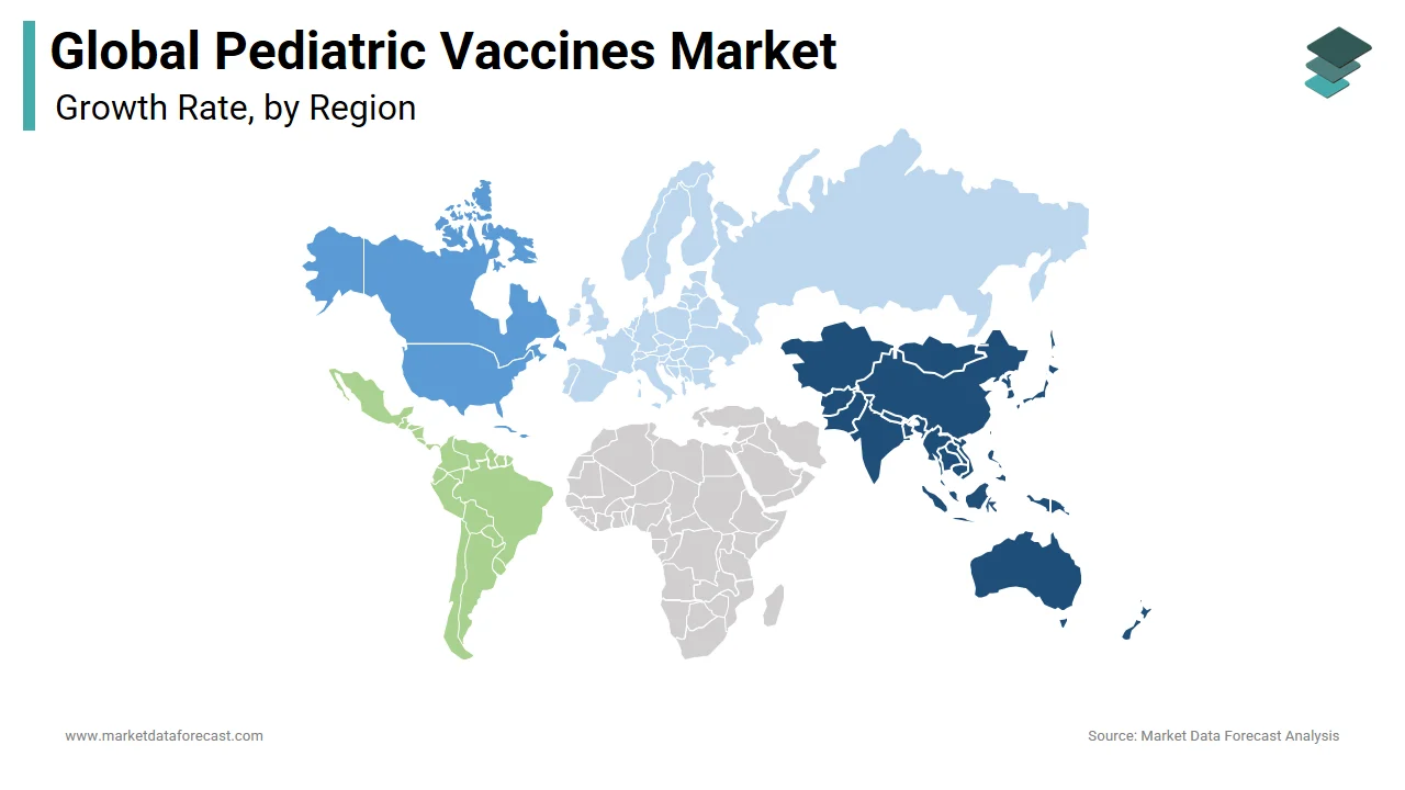 The North American region is expected to dominate the pediatric vaccines market in 2024.