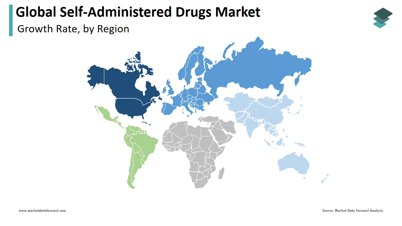 North America held the largest share of the global self-administered drugs market in 2024.