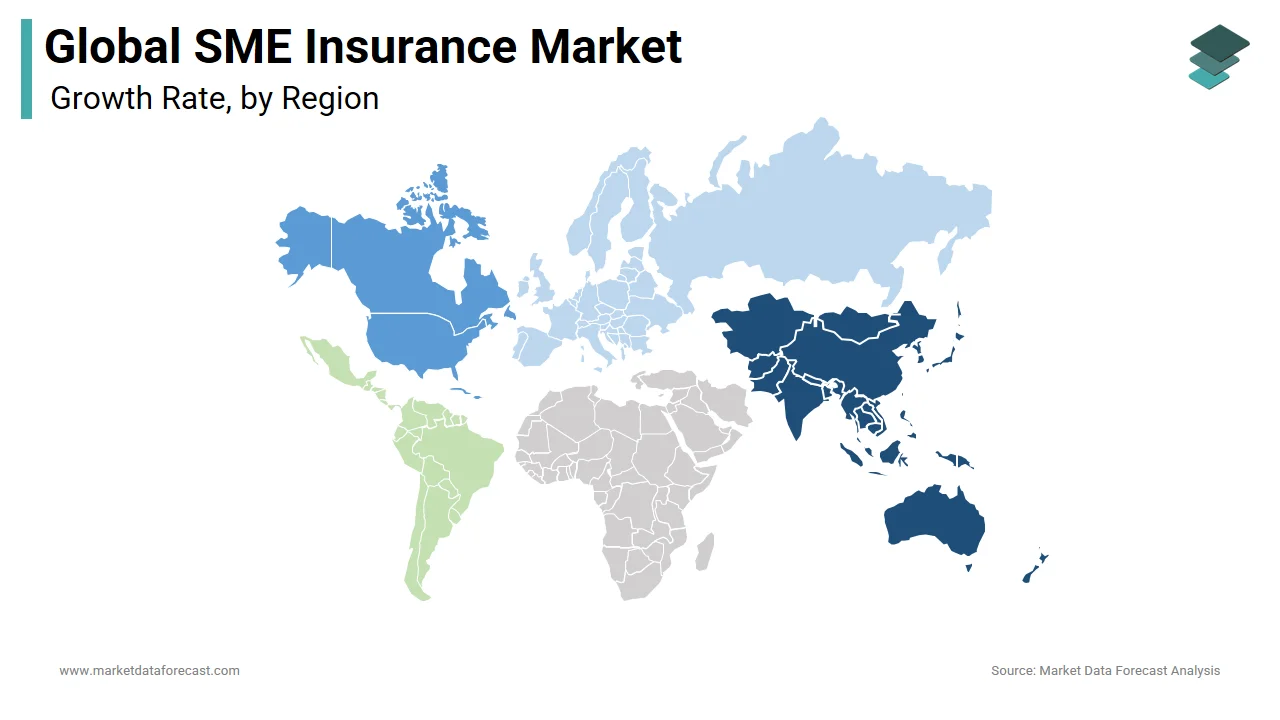 Asia Pacific played a dominant role in the global SME insurance market in 2024. 