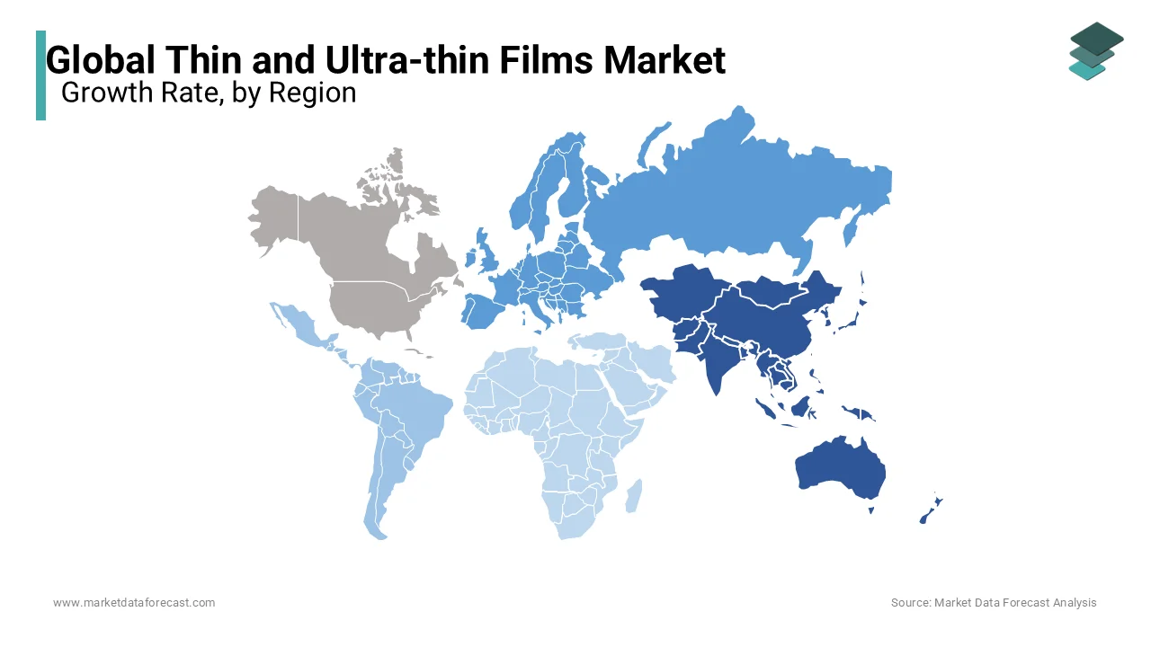 Asia Pacific led the global thin films market in 2024, holding a dominant 45.5% share.