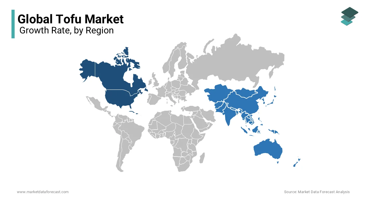 The Asia-Pacific region dominated the worldwide tofu industry, with China leading the pack 