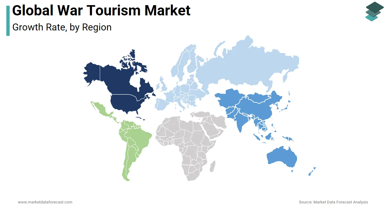 The Europe region dominated the global war tourism market share in 2024
