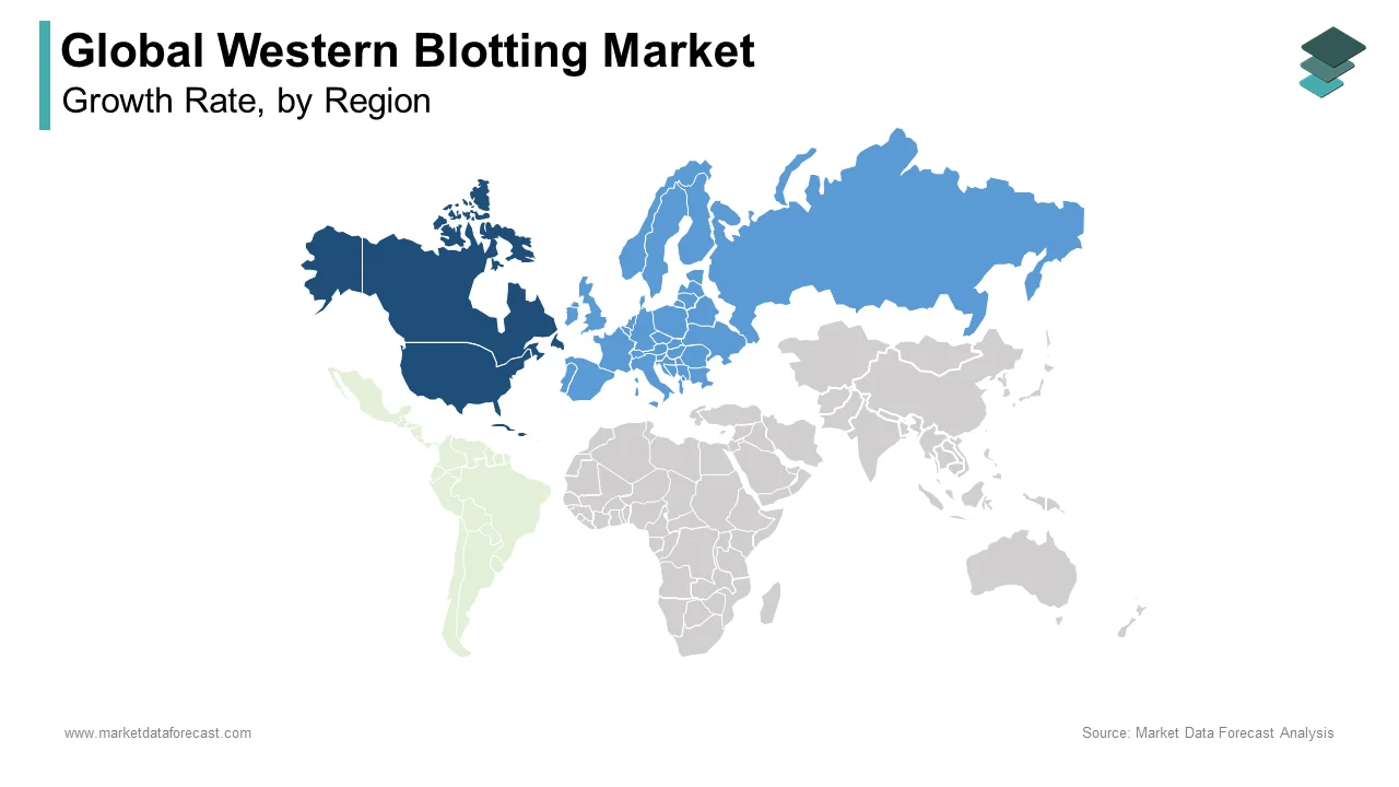 North America is predicted to account for the largest share of the western blotting market in 2024.