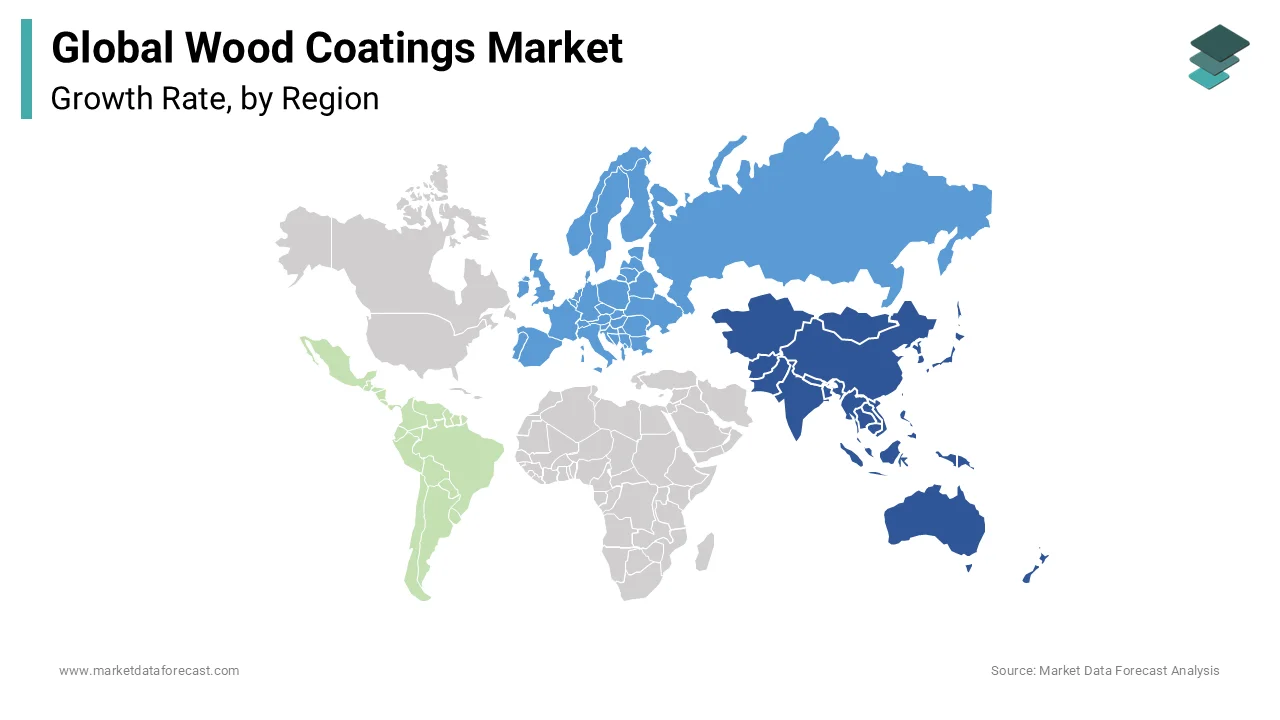The Asia-Pacific dominates wood coatings industry globally.